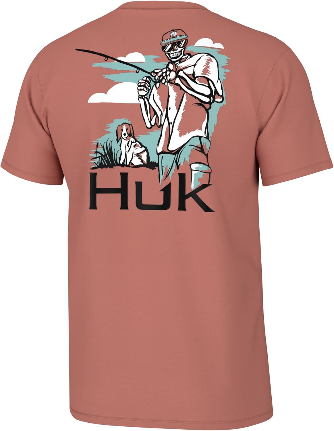 Men Fishing Graphic Tee Performance Short Sleeve Quick-Dry