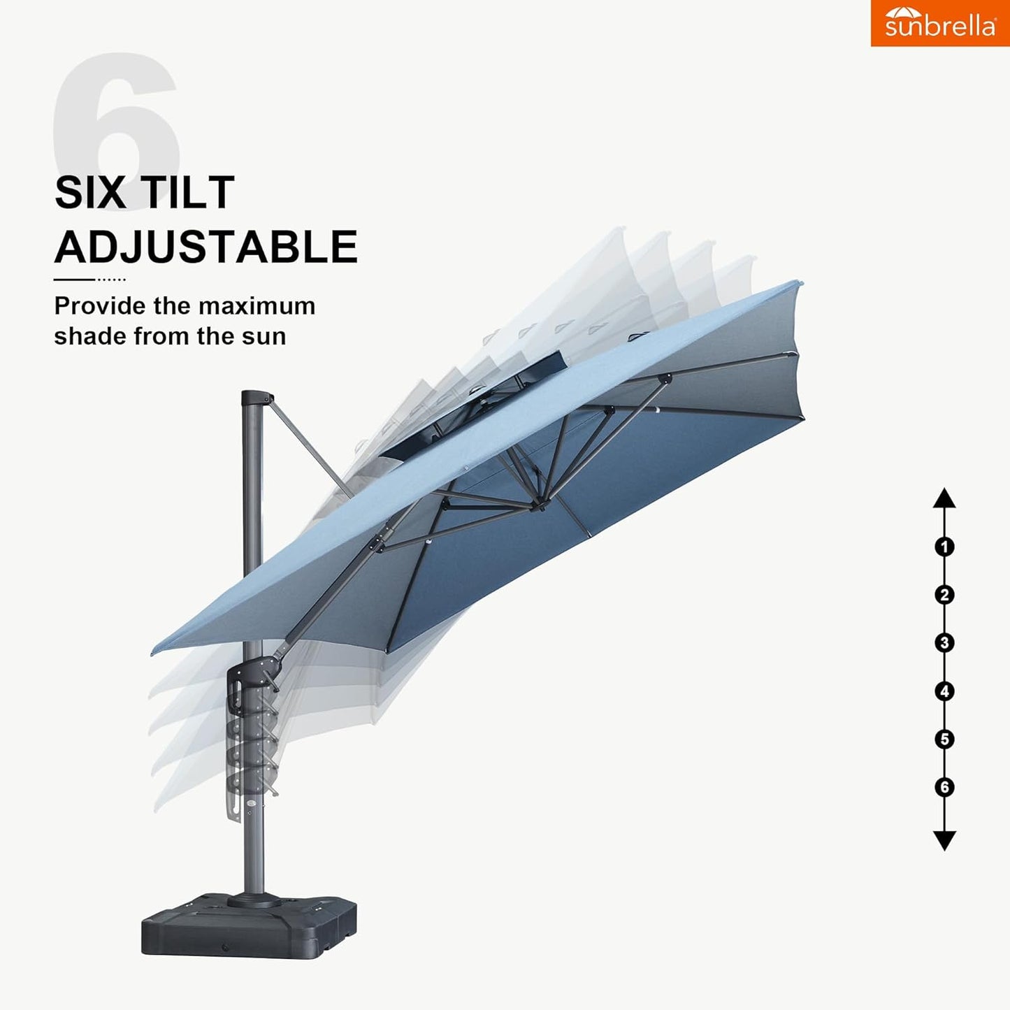 12ft Patio Umbrella with Base Large Outdoor Square Umbrella