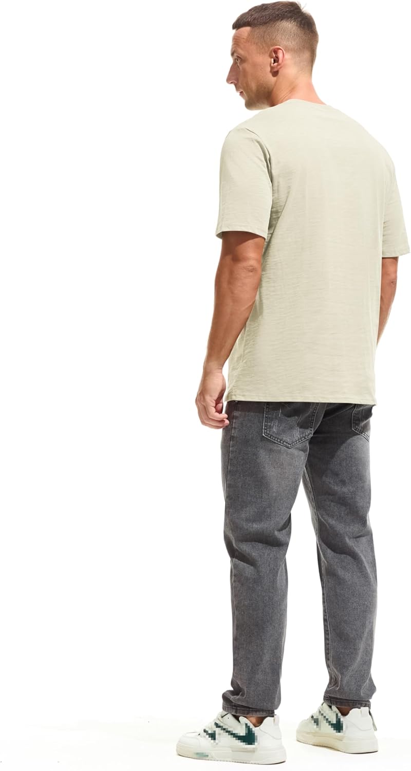Cotton Loose Fit Thick T-Shirt Heavy Weight Crewneck Tees for Men