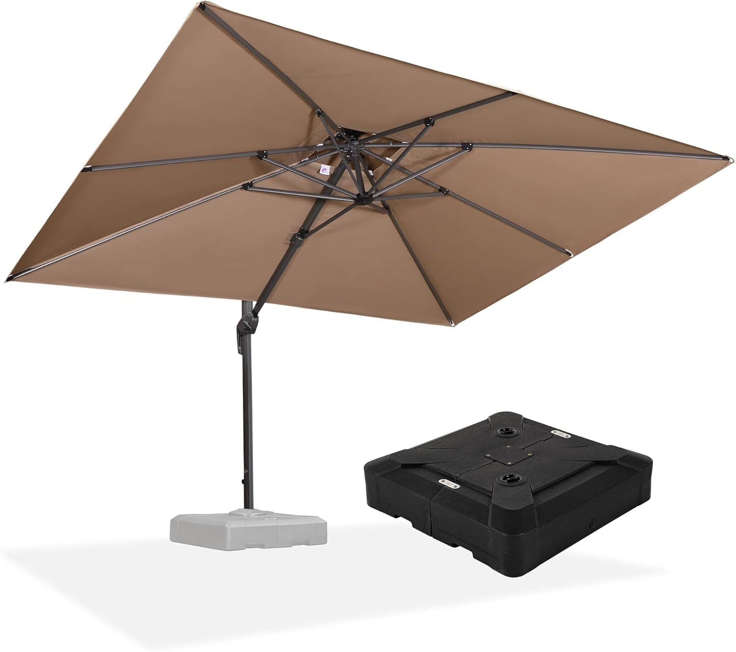 12ft Patio Umbrella with Base Large Outdoor Square Umbrella