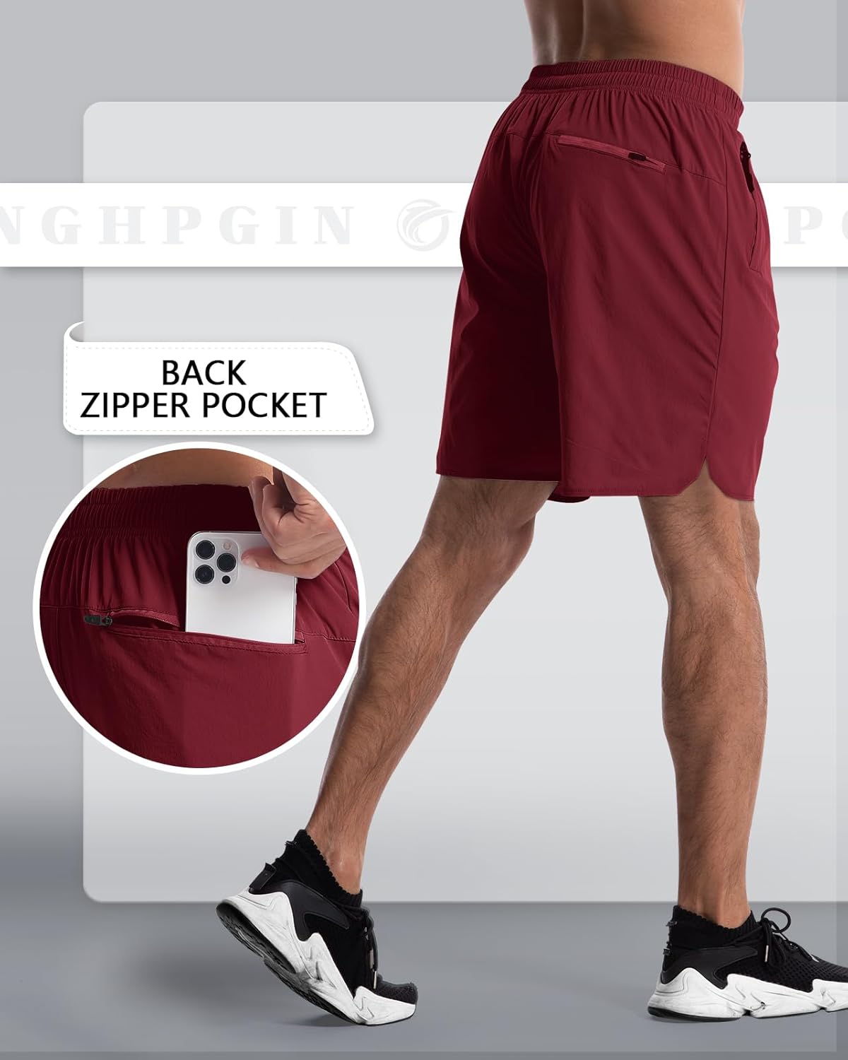 2 Pack Mens Workout Athletic Shorts 7 inch Inseam Quick Dry Hiking Shorts Men Lightweight Sports Gym Shorts Running