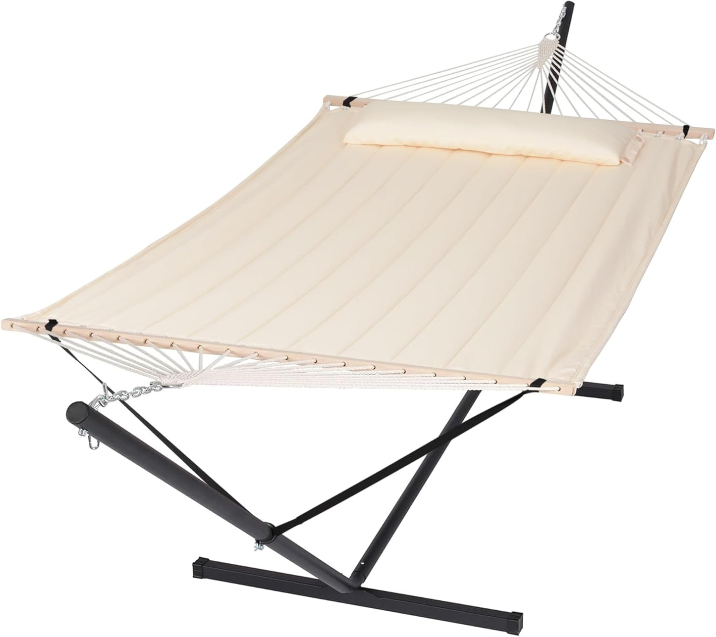 2 Person Hammock with Stand Heavy Duty Portable Dark Grey