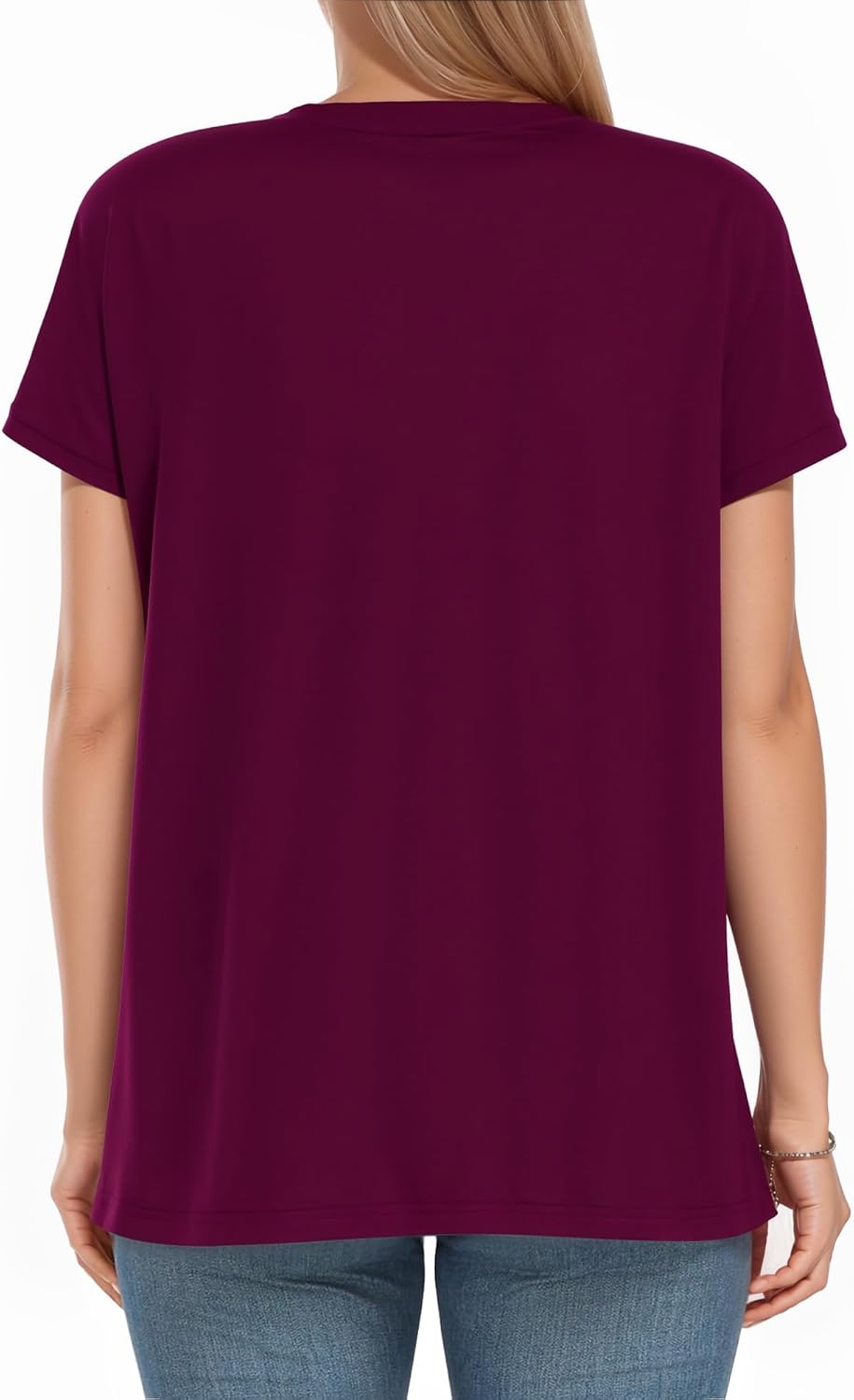 Short Sleeve Crew Neck Casual Shirts Basic Tee Summer Tops