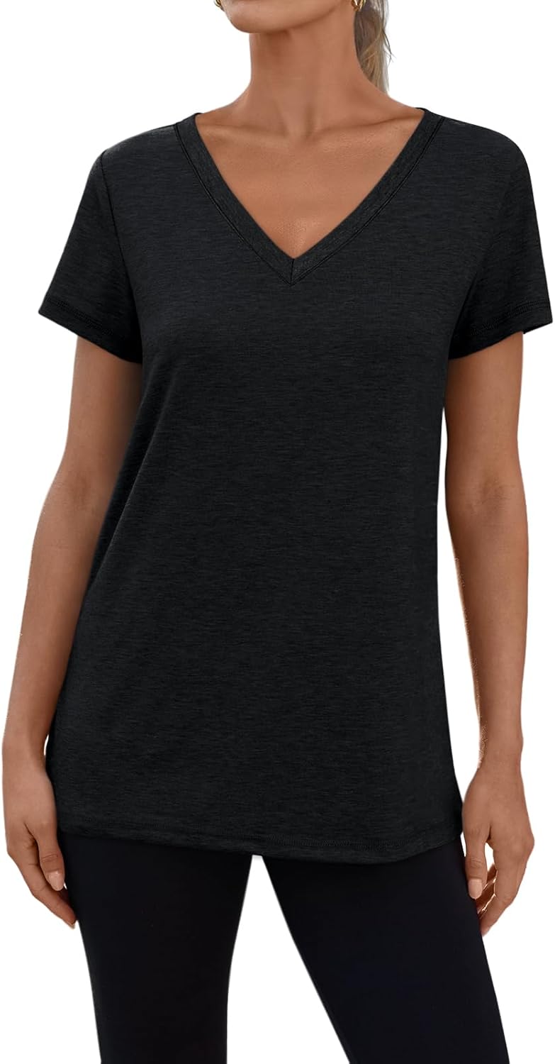 3 Pack V Neck T Shirts for Women Short Sleeve T-shirts