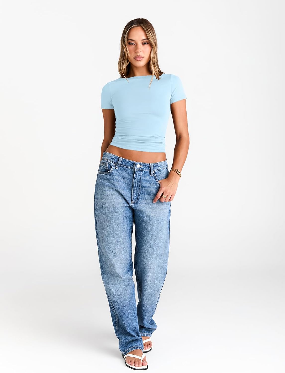 Womens Boat Neck Tops Short Sleeve T-Shirts Slim Fitted Compression