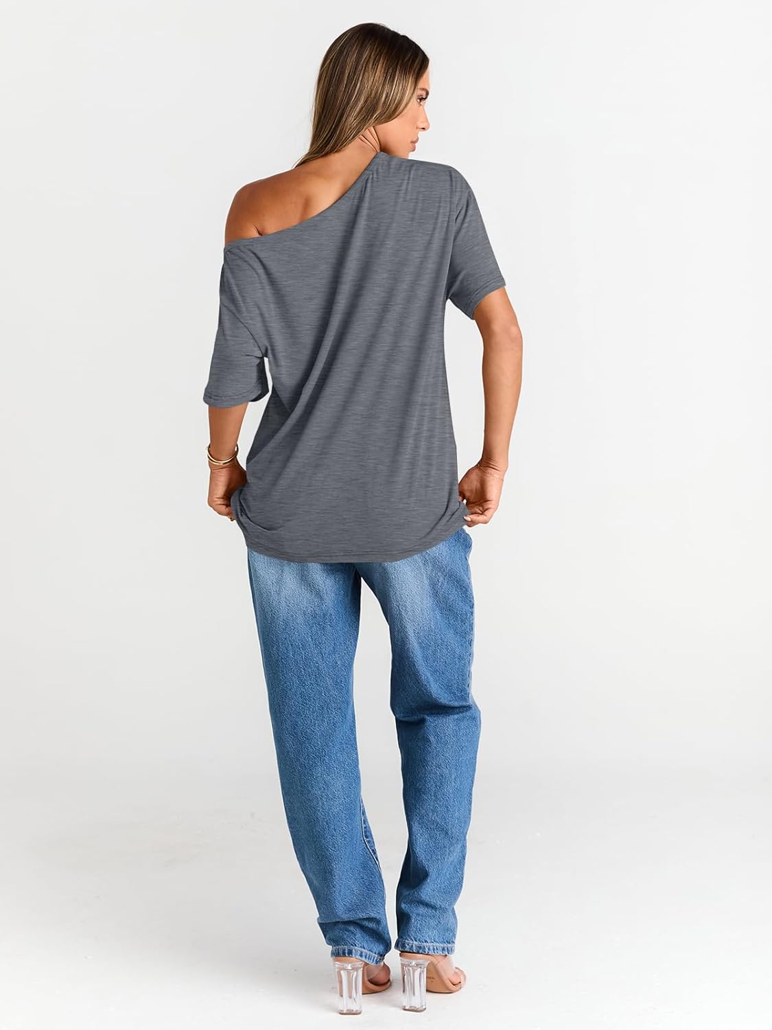 Womens Off The Shoulder Tops Oversized T-Shirts