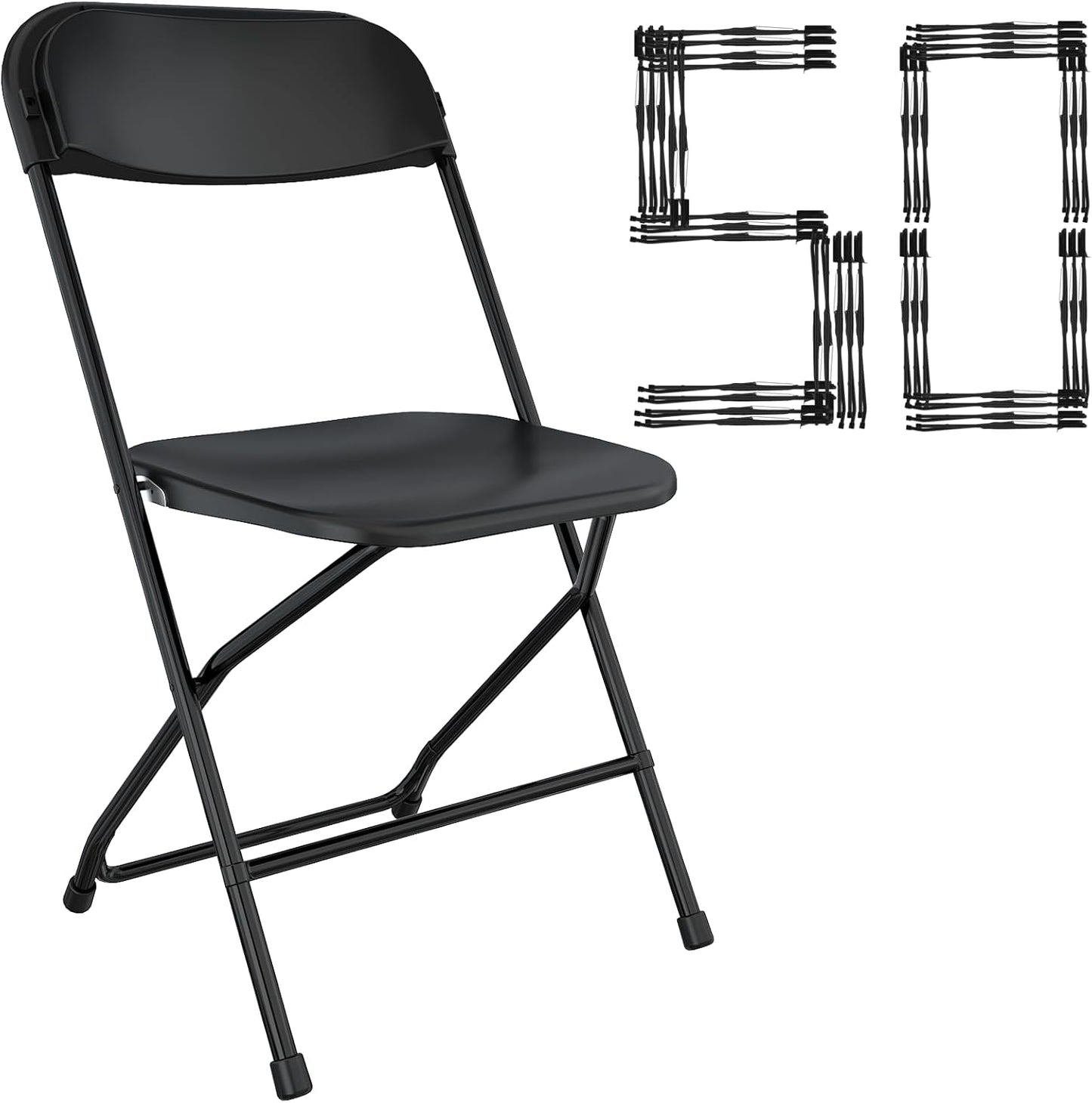 10 Pack White Folding Chairs Portable Party Chairs