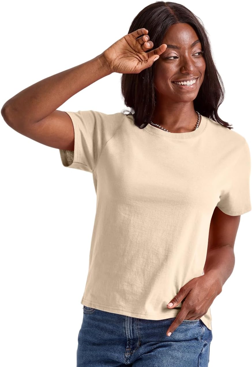 Cotton Crewneck Tee, Classic Fit T-Shirt for Women