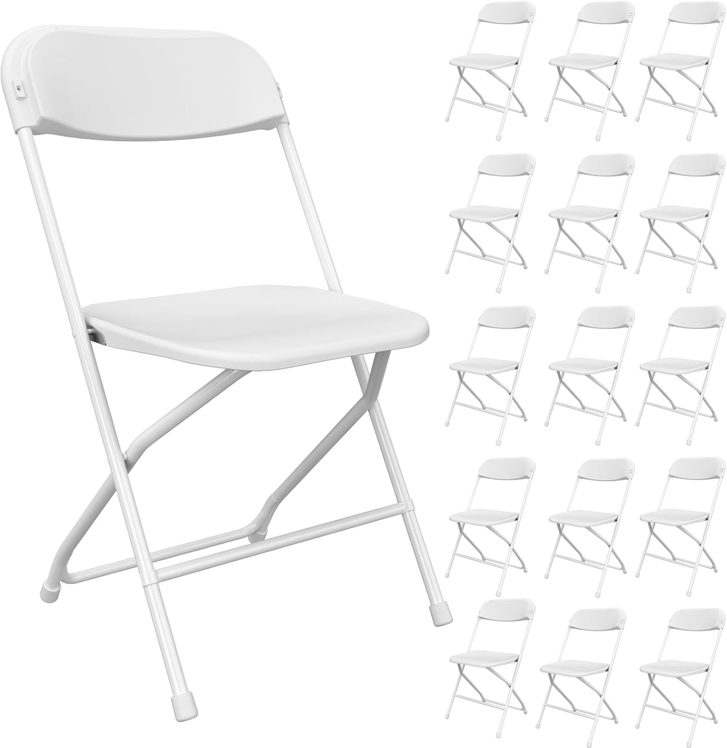 10 Pack White Folding Chairs Portable Party Chairs