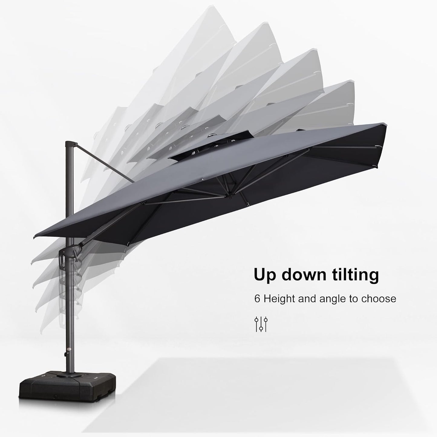 12ft Patio Umbrella with Base Large Outdoor Square Umbrella