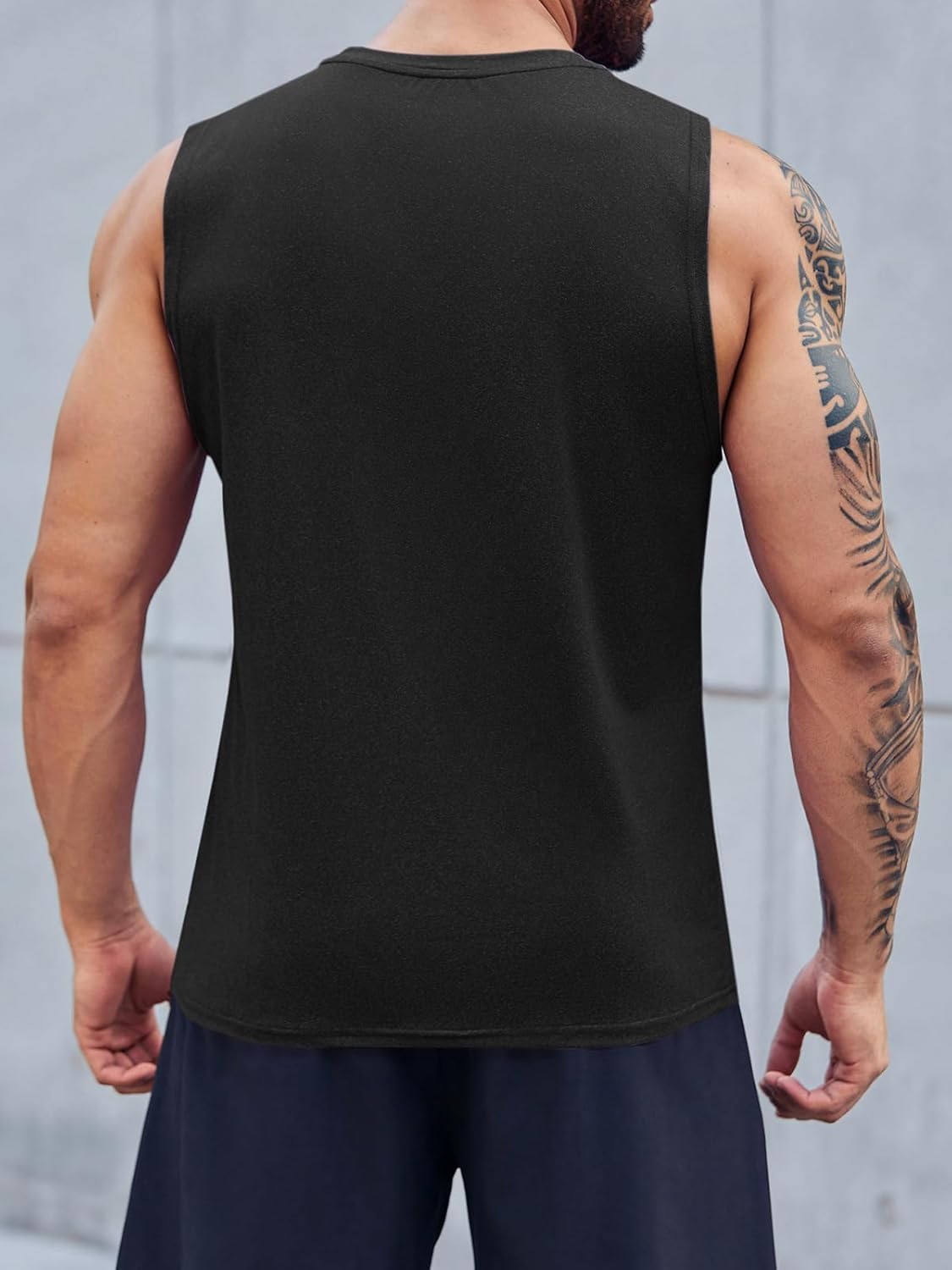 Men's Sleeveless Tank Tops Crewneck Solid Loose Fit Shirt