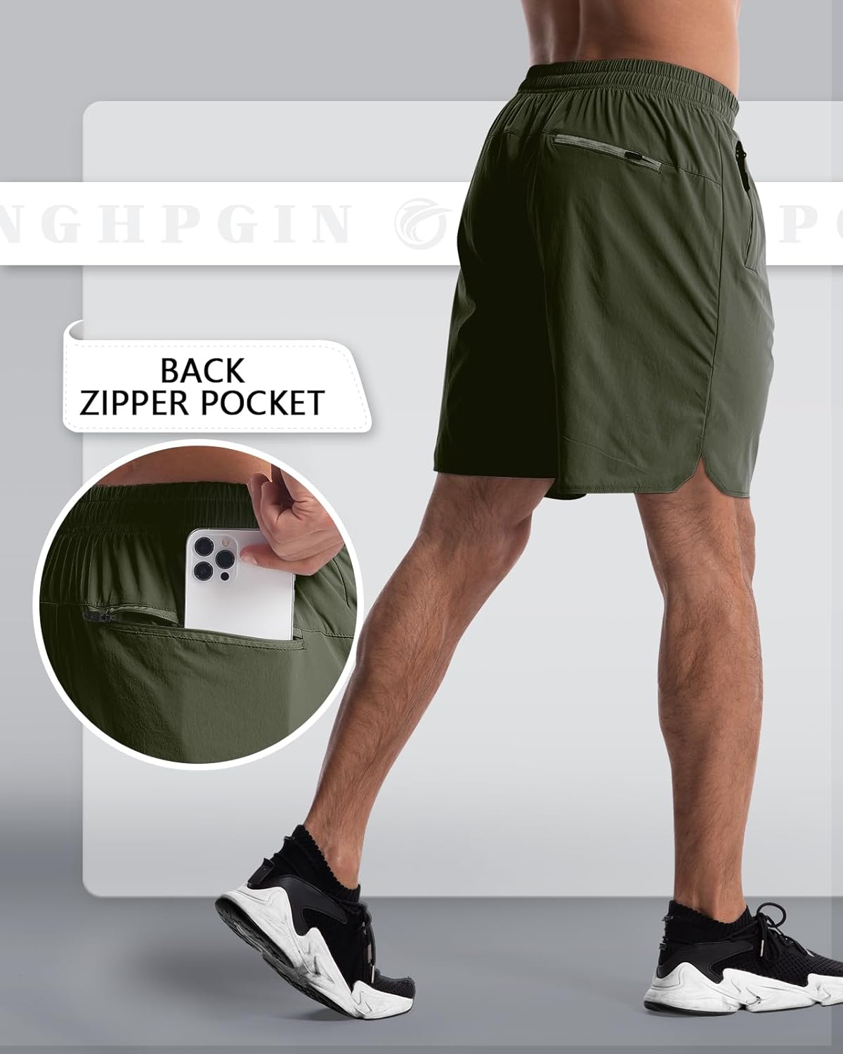 2 Pack Mens Workout Athletic Shorts 7 inch Inseam Quick Dry Hiking Shorts Men Lightweight Sports Gym Shorts Running