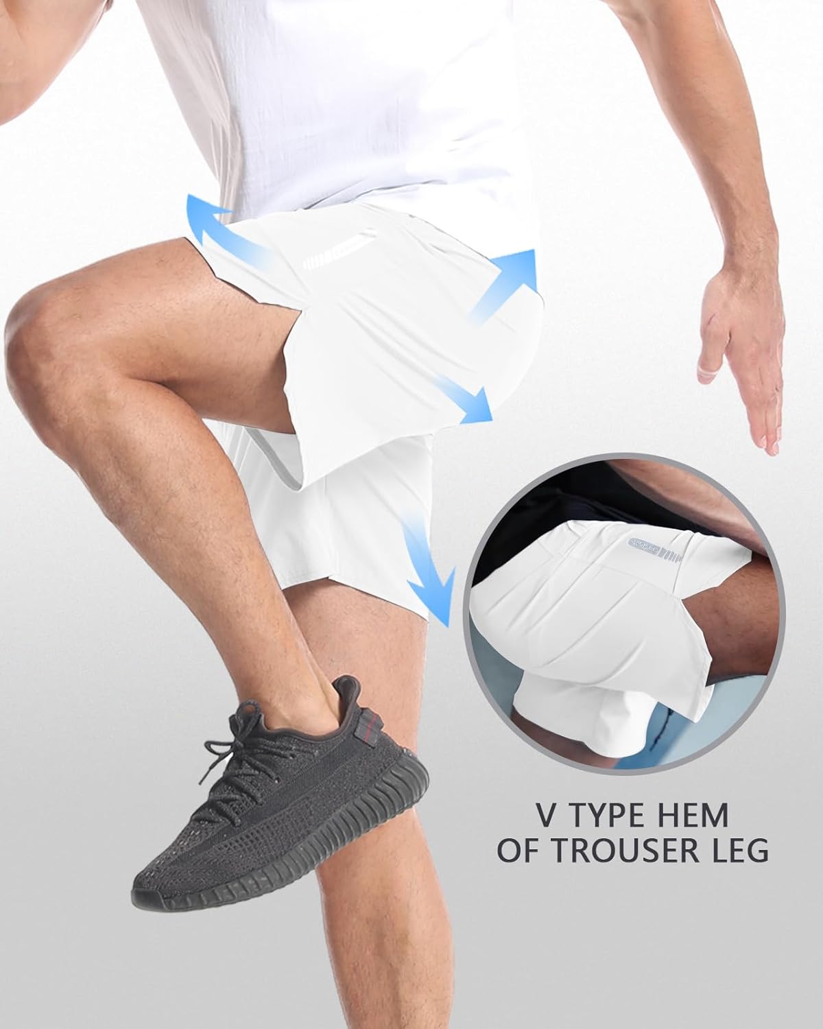 2 Pack Mens Workout Athletic Shorts 7 inch Inseam Quick Dry Hiking Shorts Men Lightweight Sports Gym Shorts Running