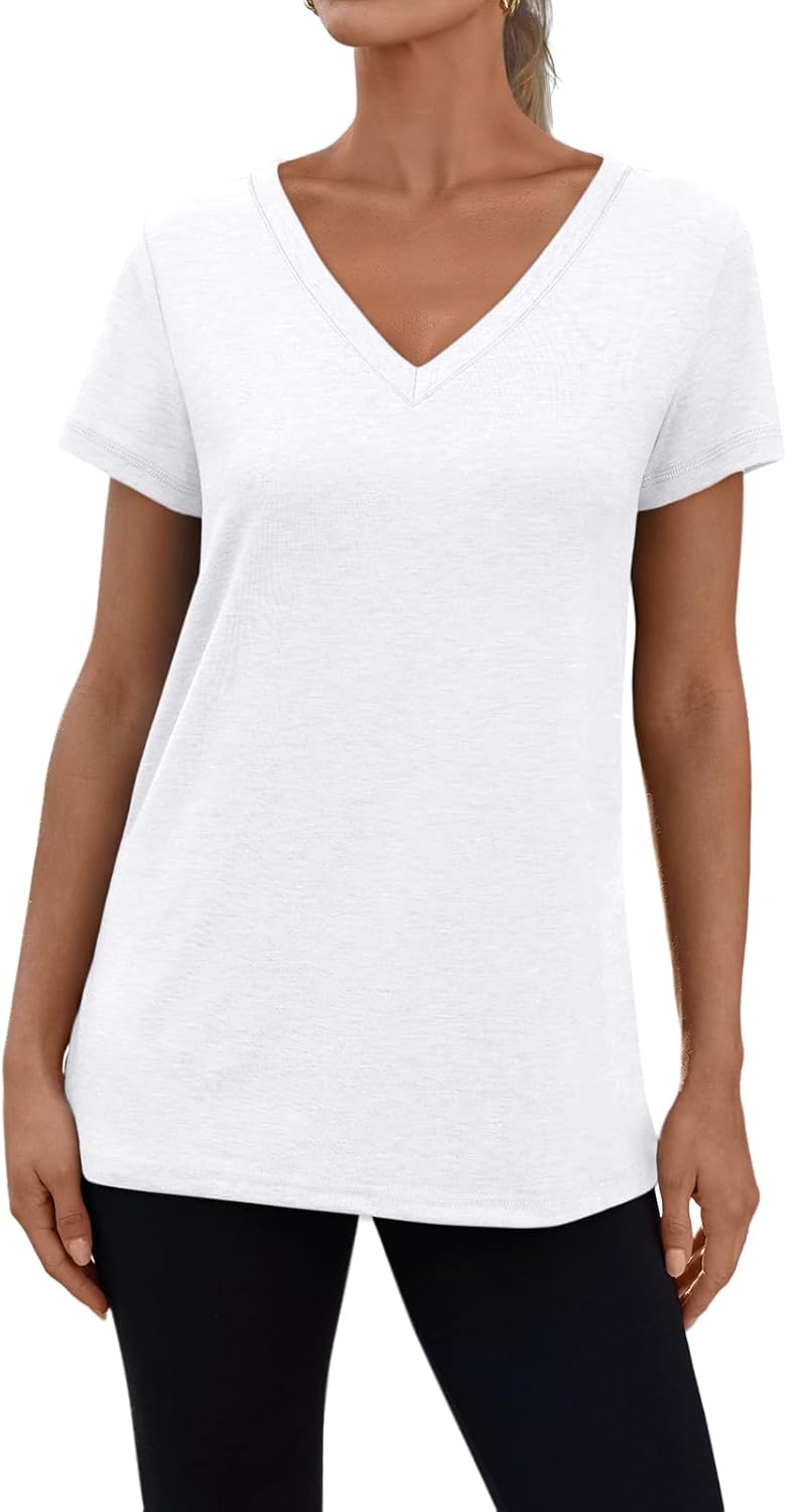 3 Pack V Neck T Shirts for Women Short Sleeve T-shirts