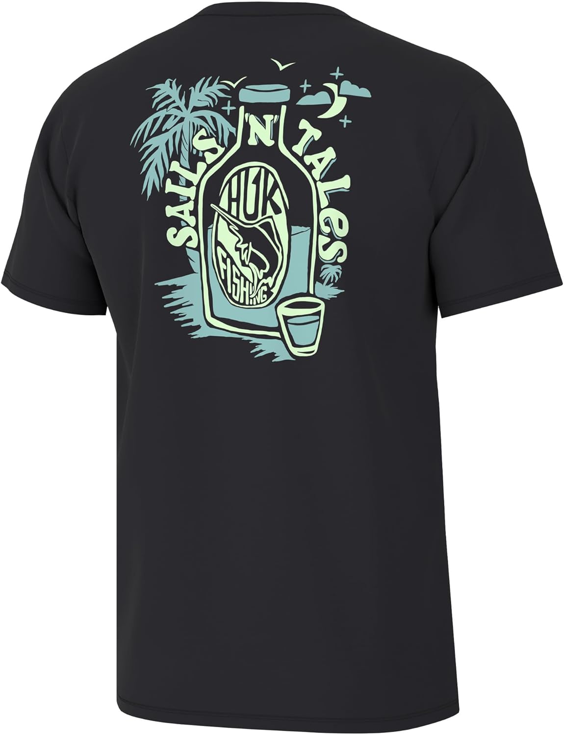 Men Fishing Graphic Tee Performance Short Sleeve Quick-Dry