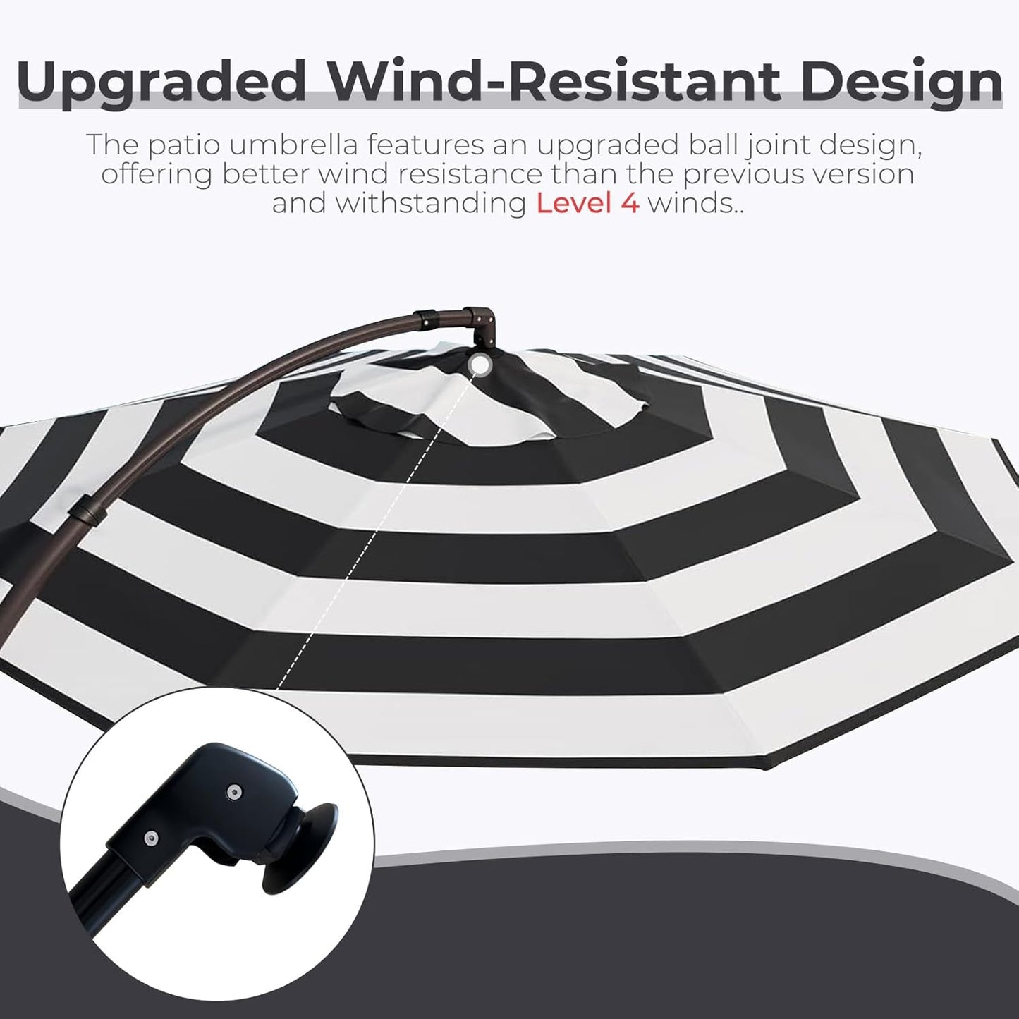 12FT Outdoor Offset Cantilever Umbrella with Base Champagne