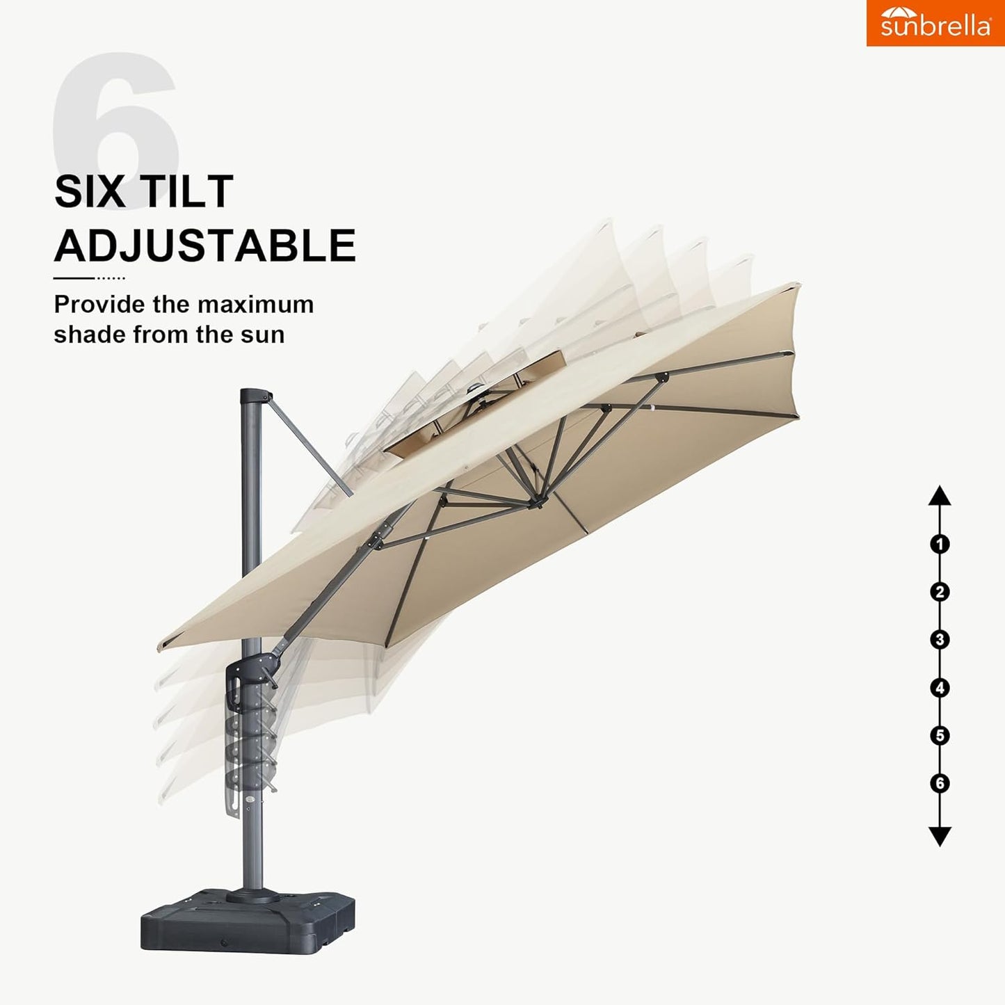 12ft Patio Umbrella with Base Large Outdoor Square Umbrella