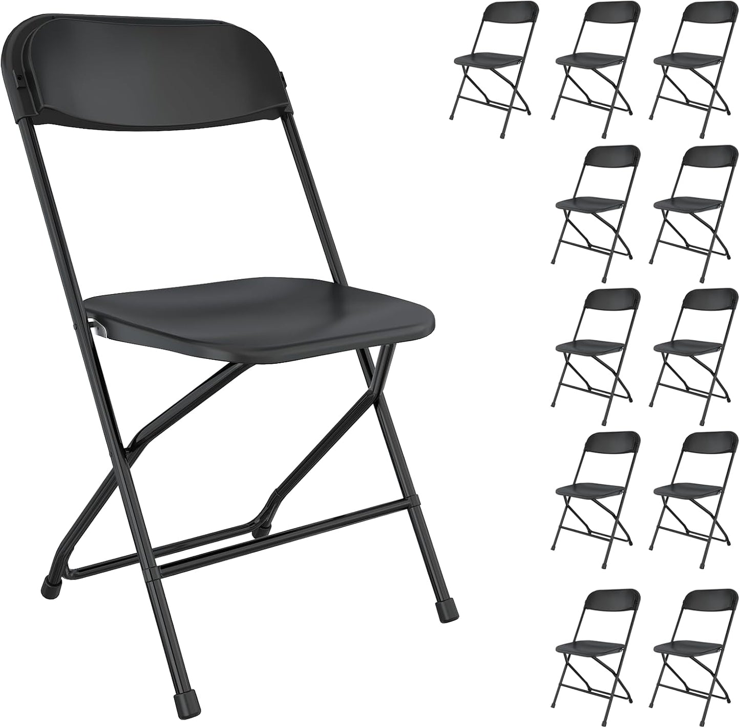 10 Pack White Folding Chairs Portable Party Chairs
