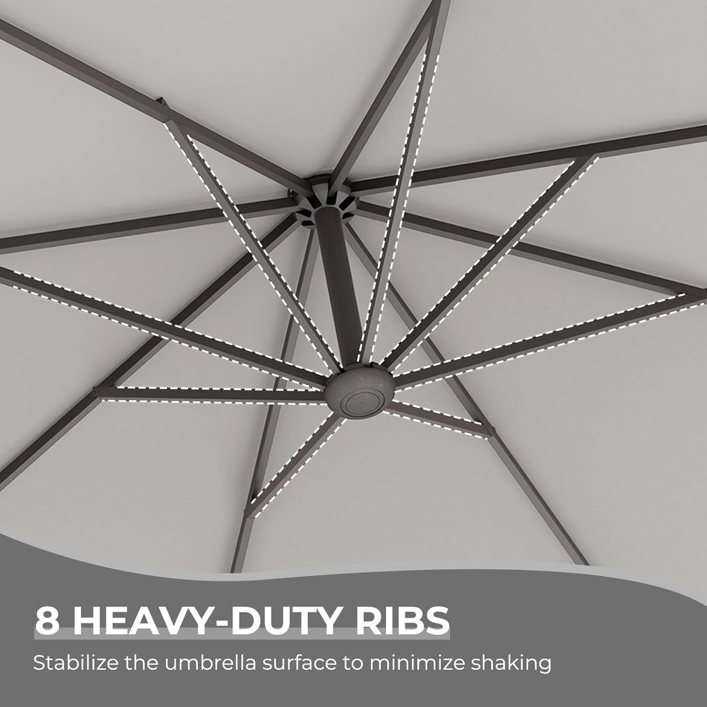 12FT Outdoor Offset Cantilever Umbrella with Base Champagne