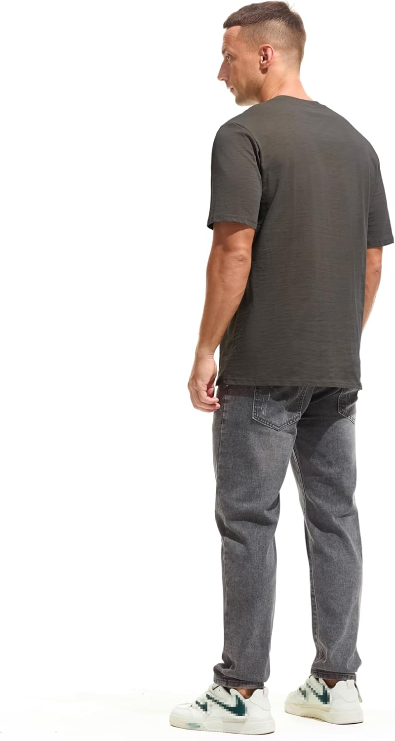 Cotton Loose Fit Thick T-Shirt Heavy Weight Crewneck Tees for Men