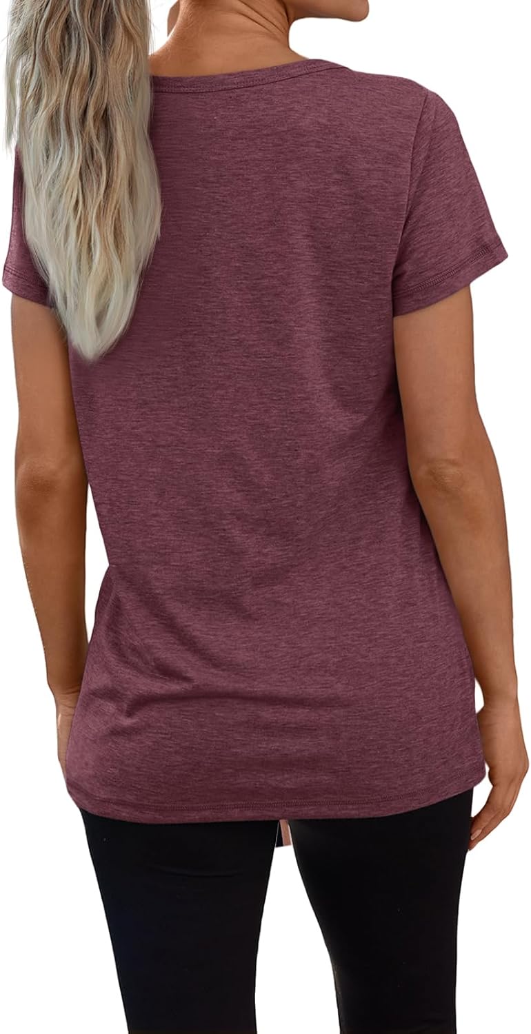 3 Pack V Neck T Shirts for Women Short Sleeve T-shirts