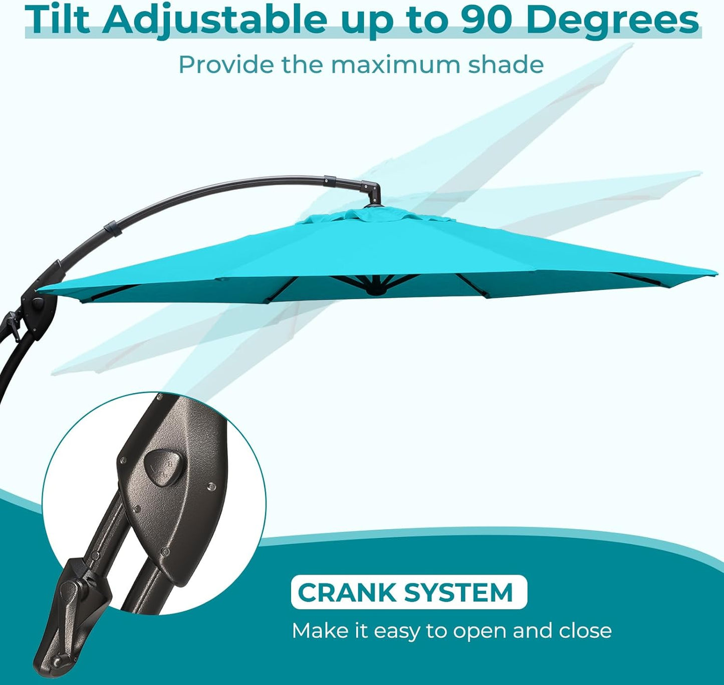 12FT Outdoor Offset Cantilever Umbrella with Base Champagne