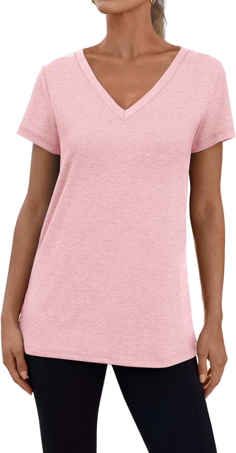 3 Pack V Neck T Shirts for Women Short Sleeve T-shirts
