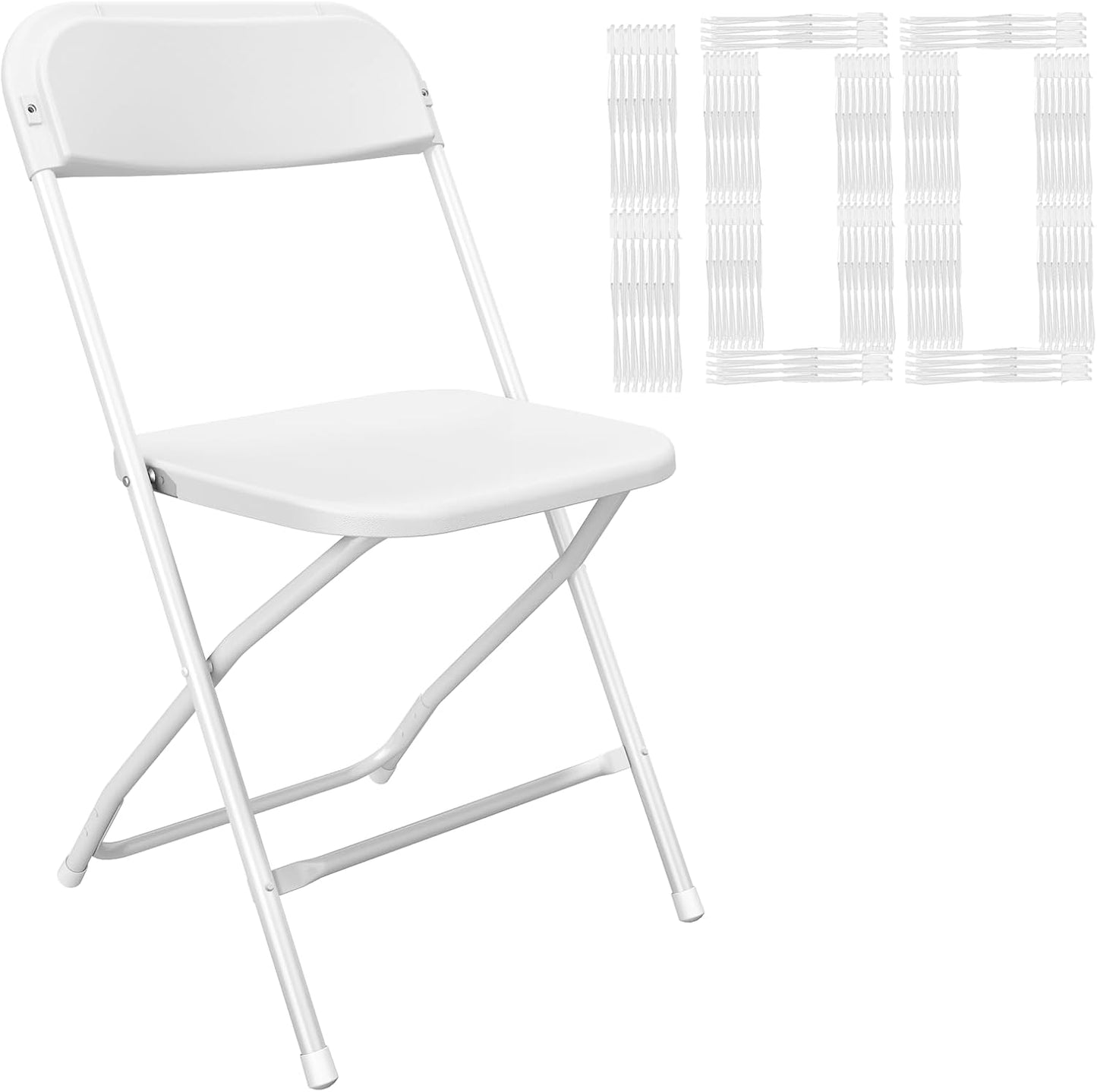 10 Pack White Folding Chairs Portable Party Chairs