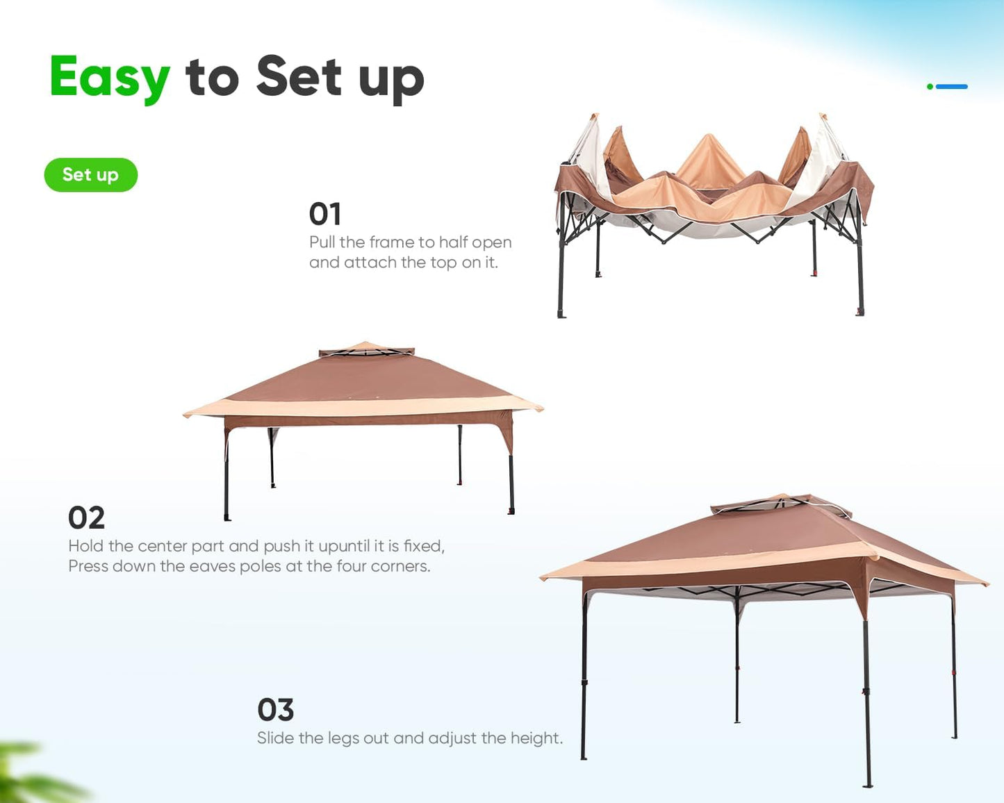 10x10FT Instant Canopy Tent – UV Protective Pop-Up Shelter for Backyard Patio or Camping