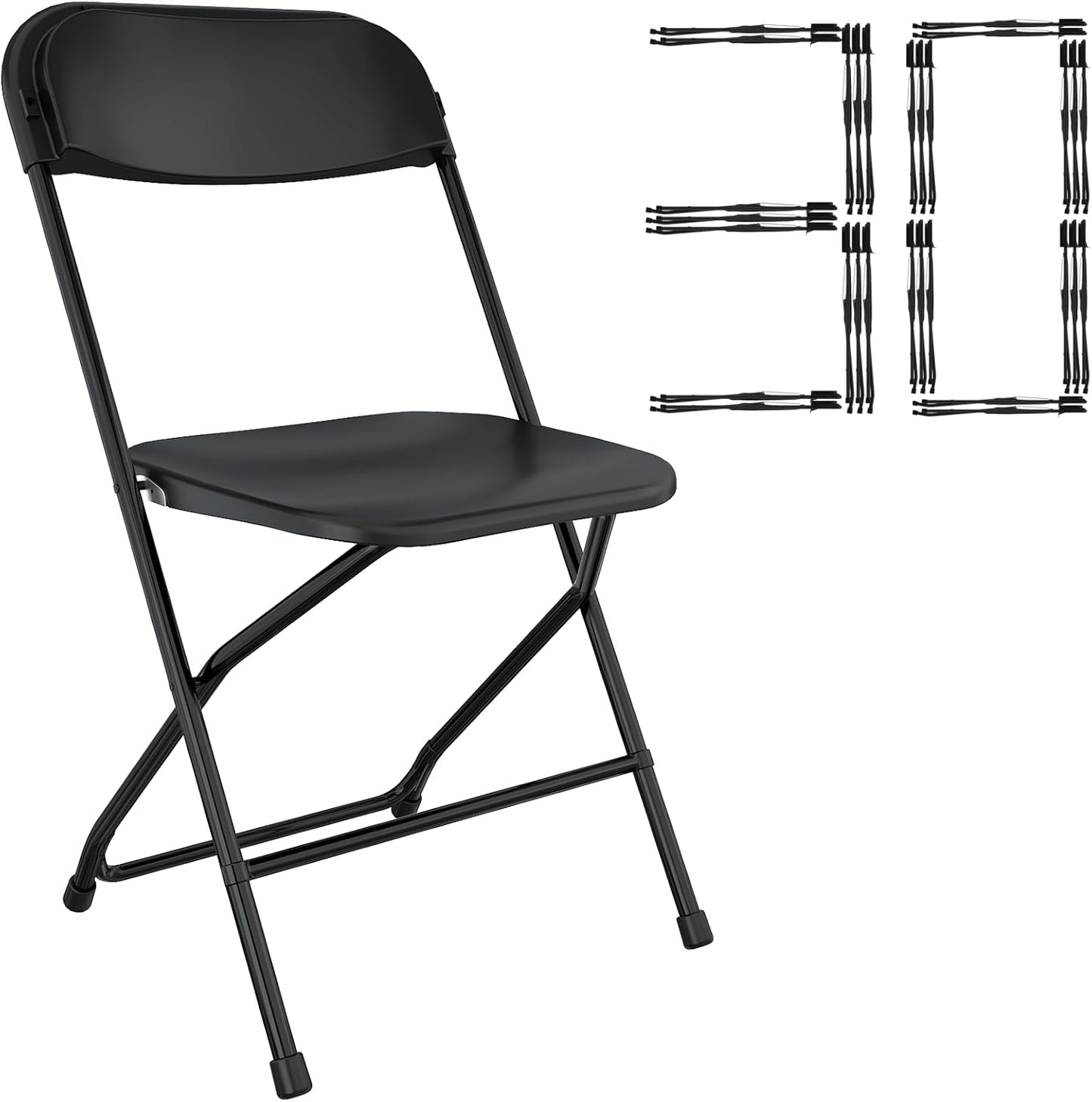 10 Pack White Folding Chairs Portable Party Chairs