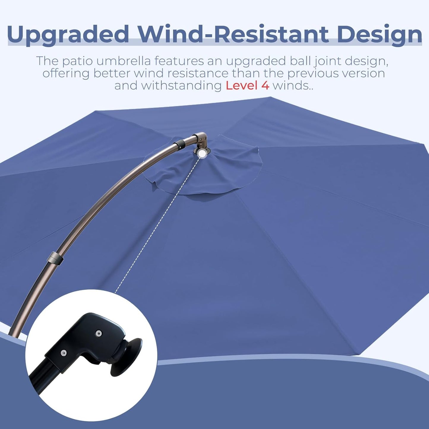 12FT Outdoor Offset Cantilever Umbrella with Base Champagne