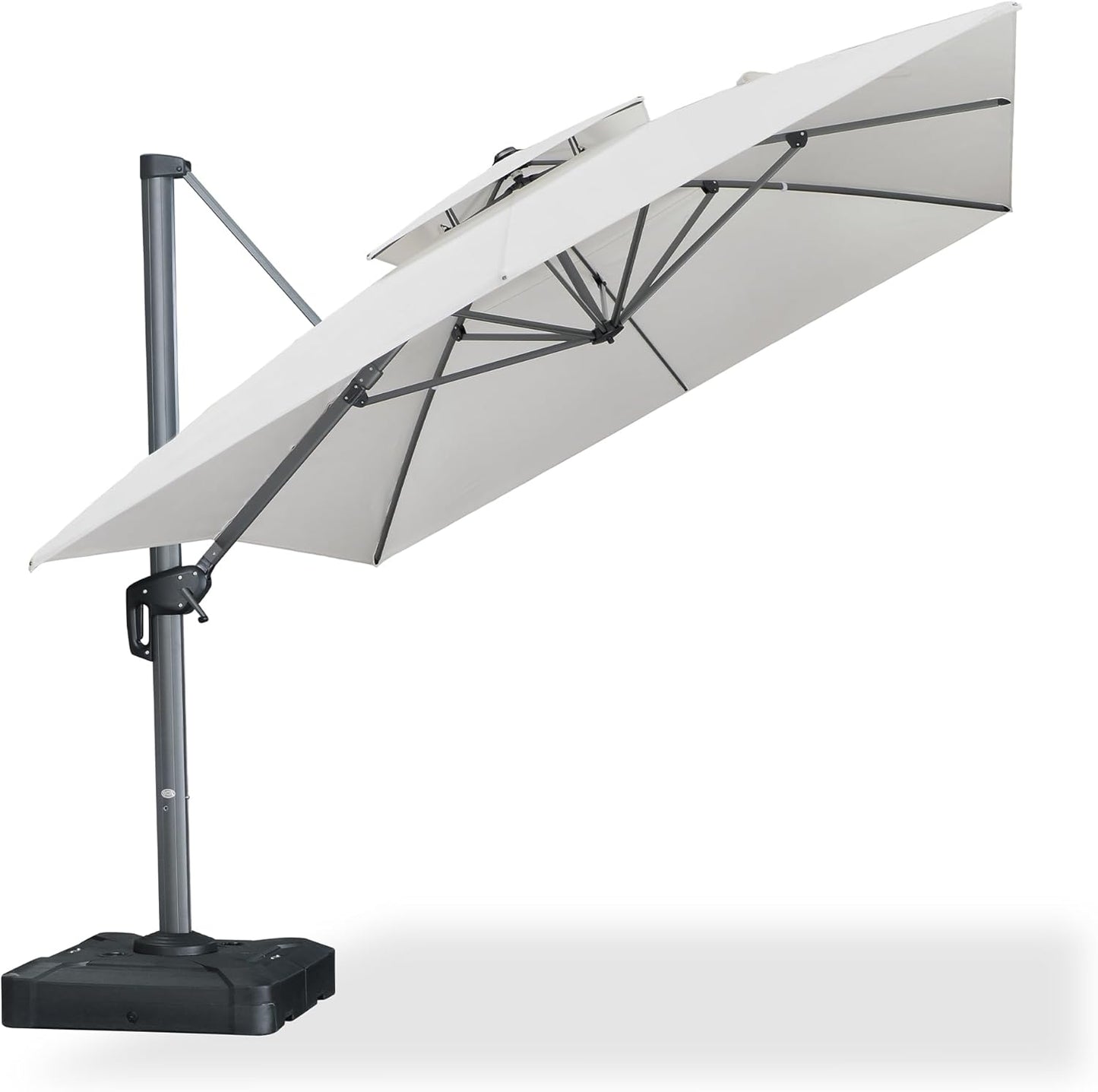 12ft Patio Umbrella with Base Large Outdoor Square Umbrella