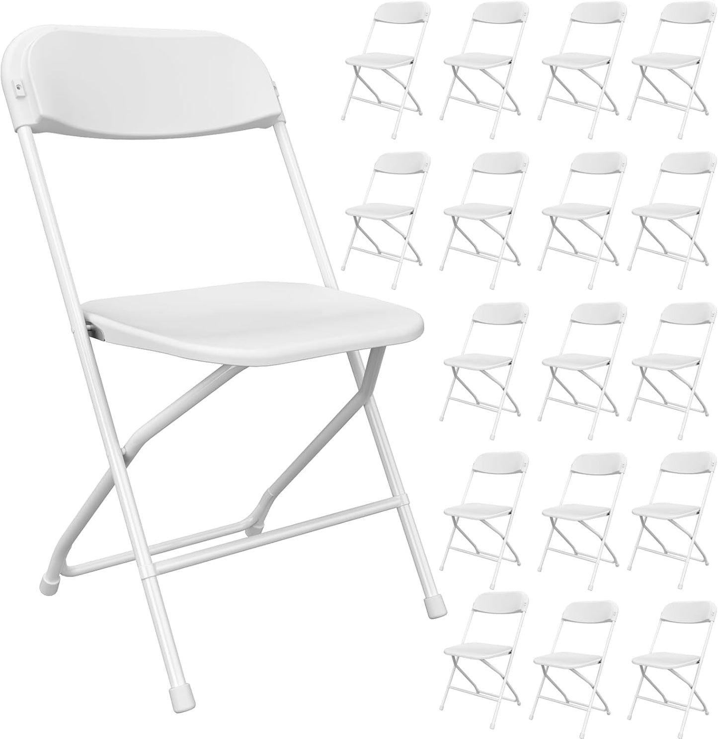 10 Pack White Folding Chairs Portable Party Chairs
