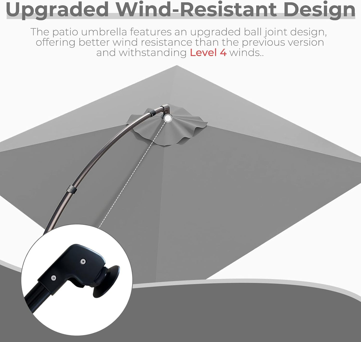 12FT Outdoor Offset Cantilever Umbrella with Base Champagne