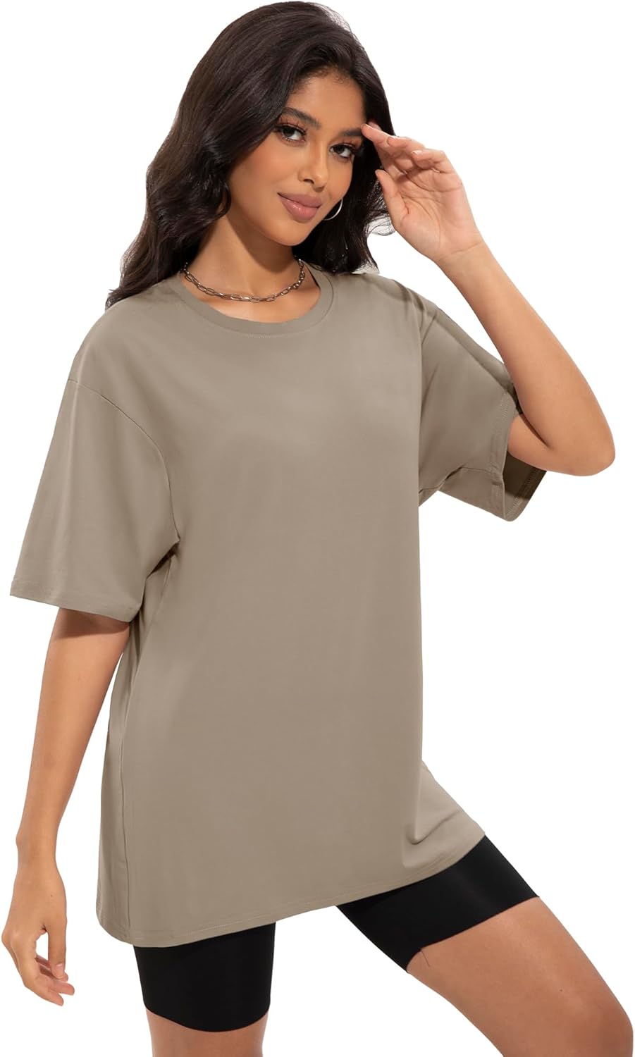 Oversized T-shirts for Women, Loose Fit Crew Neck Summer Baggy Tops Workout Tees Plus Size T Shirts