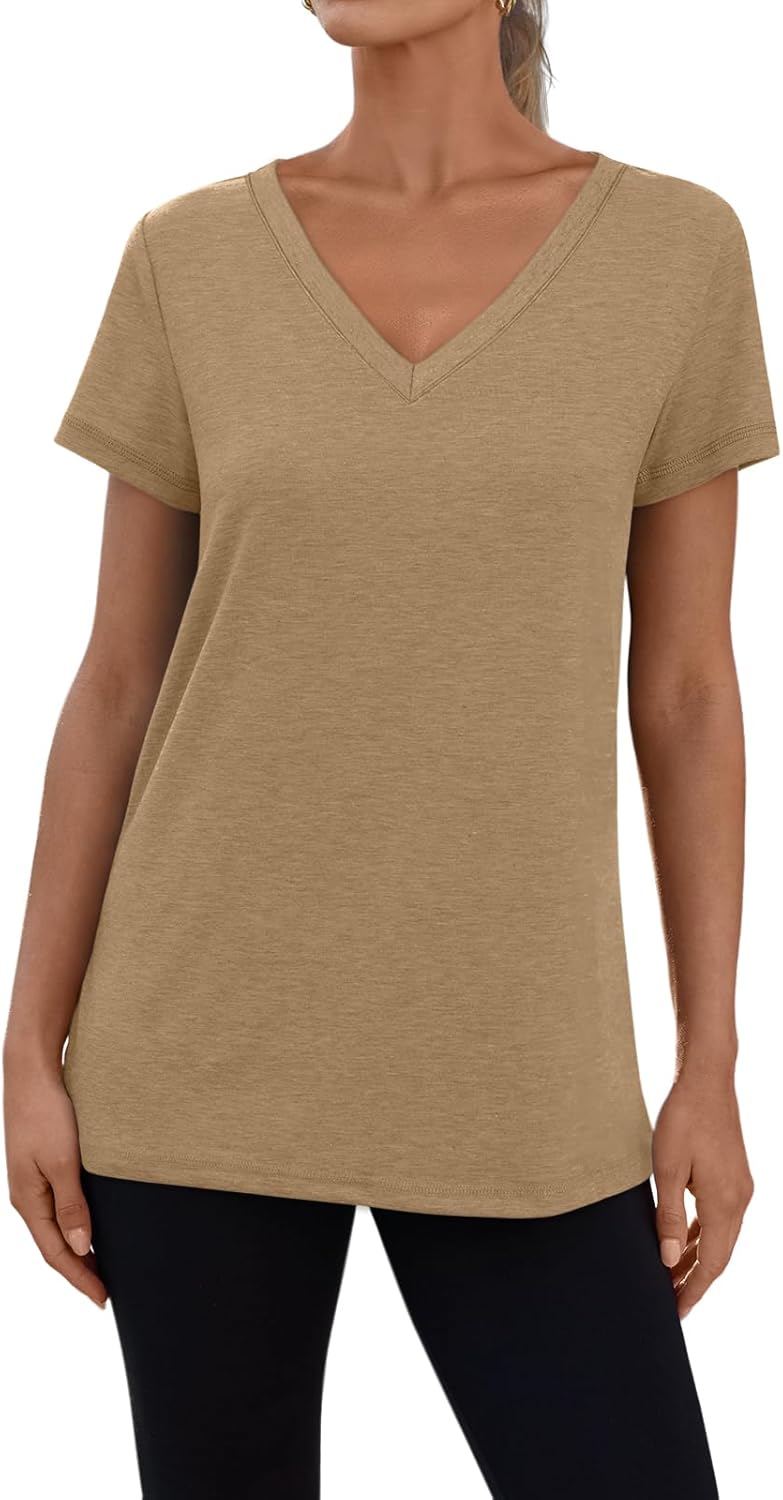 3 Pack V Neck T Shirts for Women Short Sleeve T-shirts