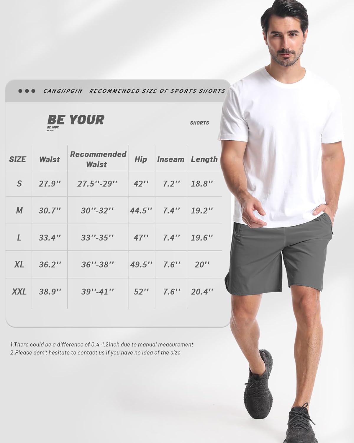 2 Pack Mens Workout Athletic Shorts 7 inch Inseam Quick Dry Hiking Shorts Men Lightweight Sports Gym Shorts Running