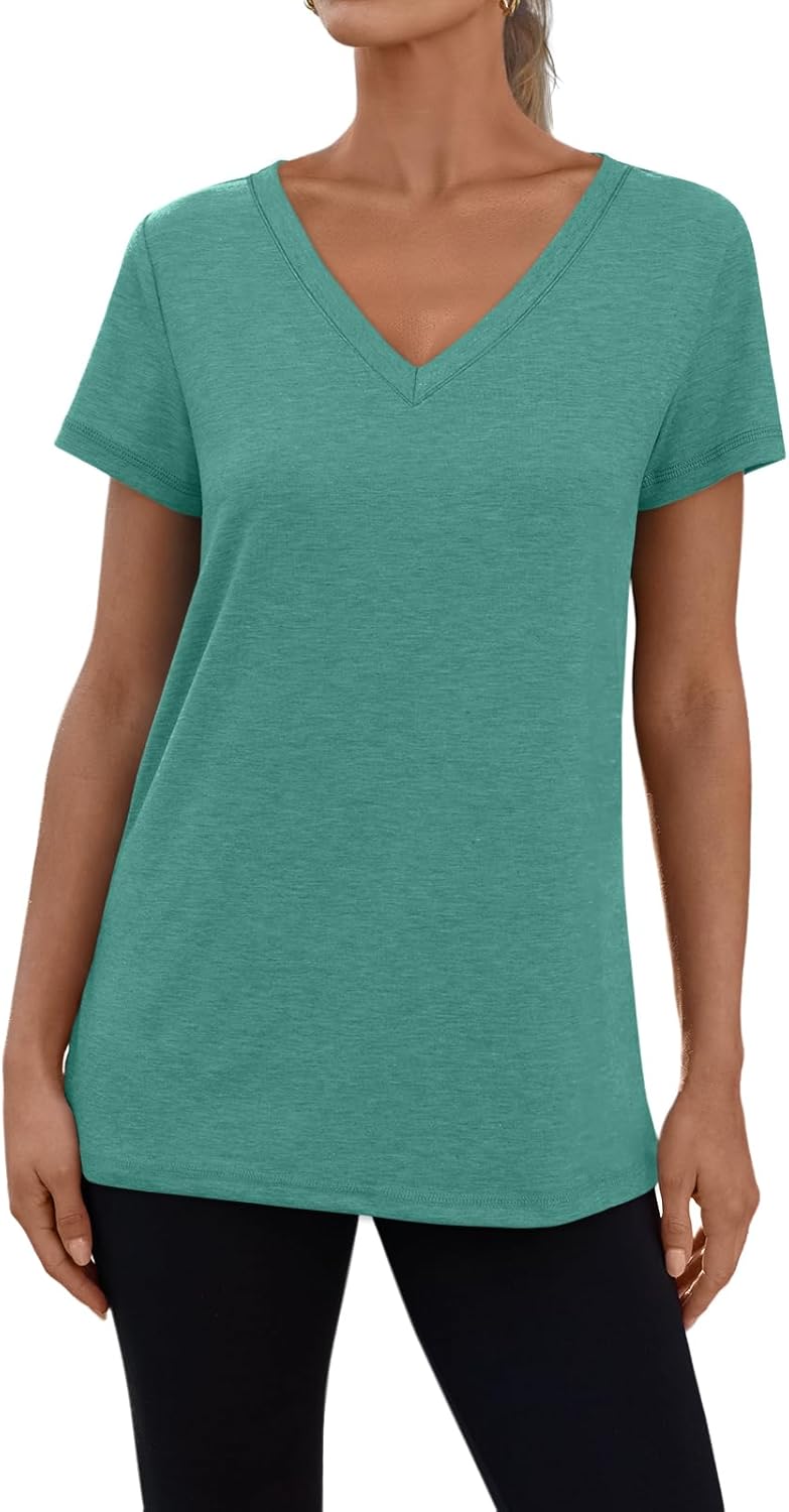 3 Pack V Neck T Shirts for Women Short Sleeve T-shirts