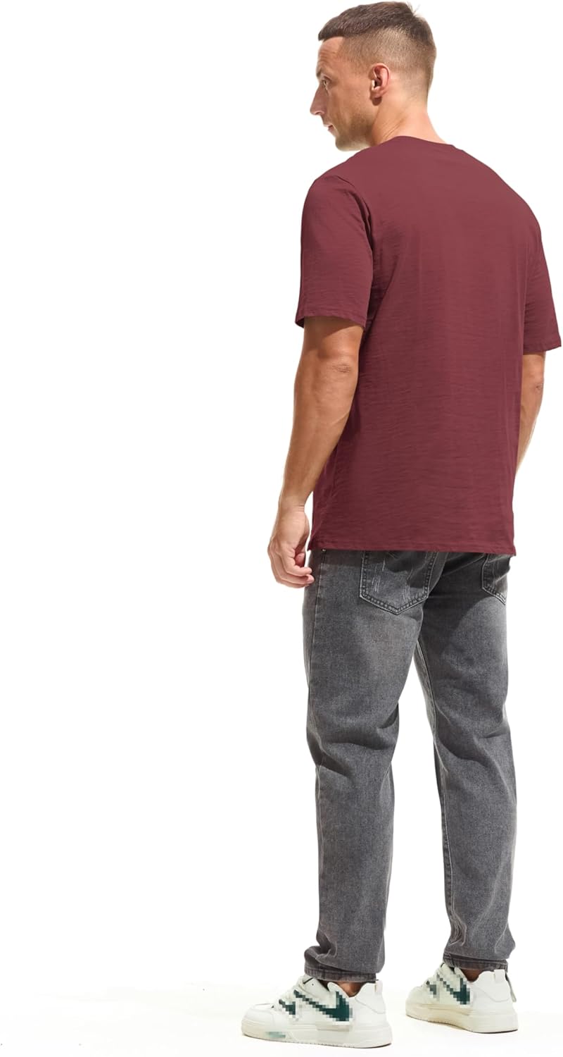 Cotton Loose Fit Thick T-Shirt Heavy Weight Crewneck Tees for Men