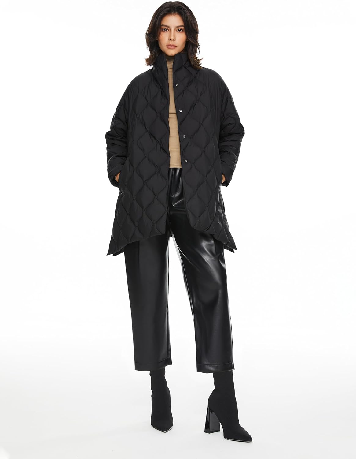 Women’s Oversized Quilted Down Jacket Lightweight Puffer Coat