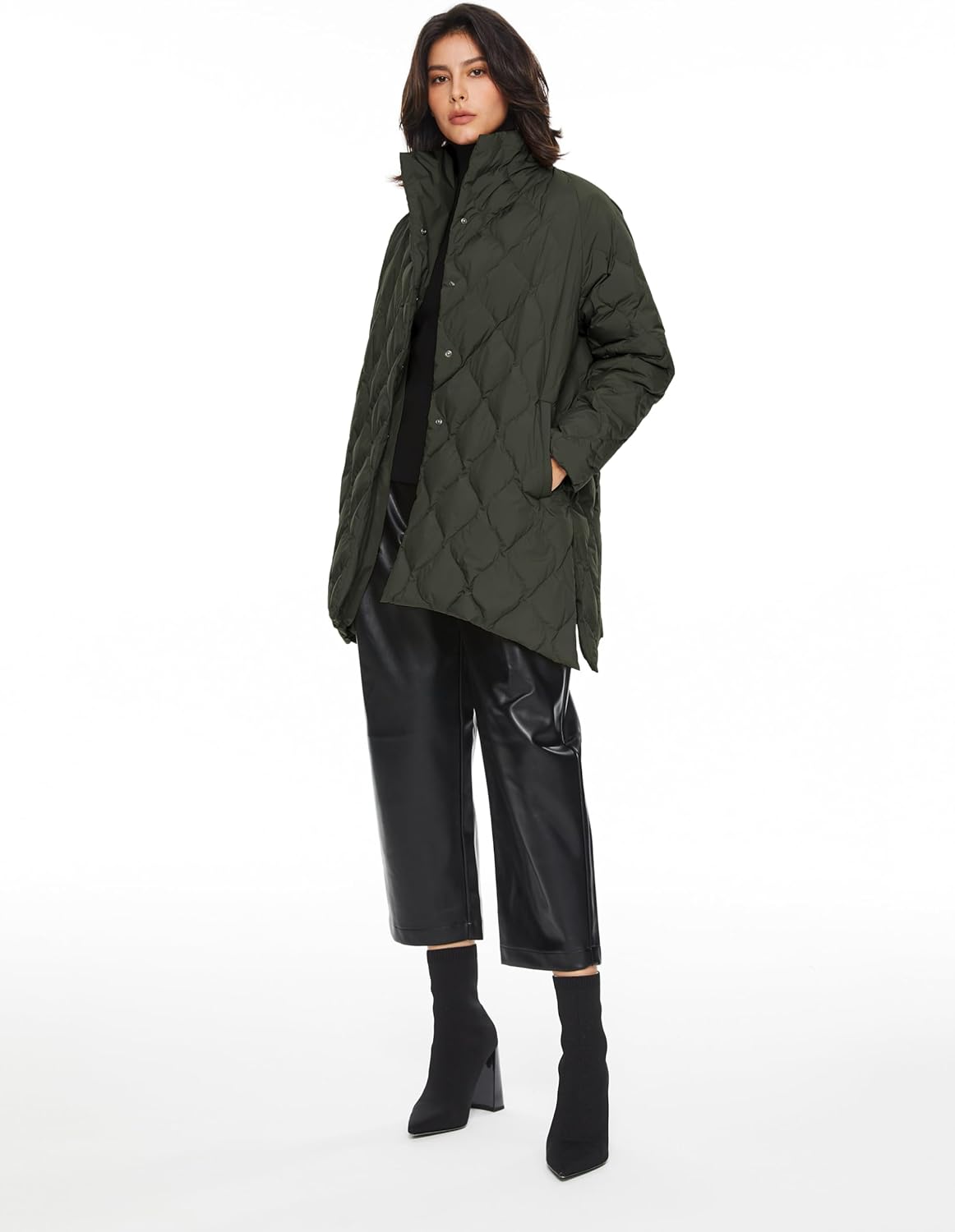 Women’s Oversized Quilted Down Jacket Lightweight Puffer Coat