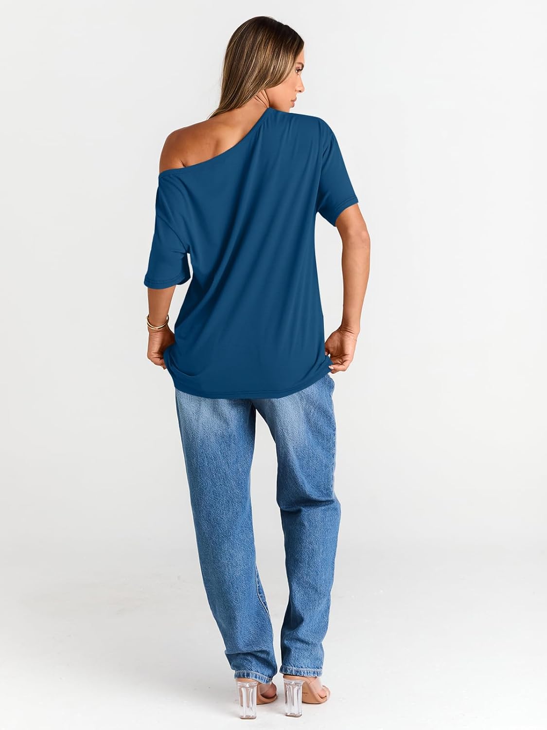 Womens Off The Shoulder Tops Oversized T-Shirts