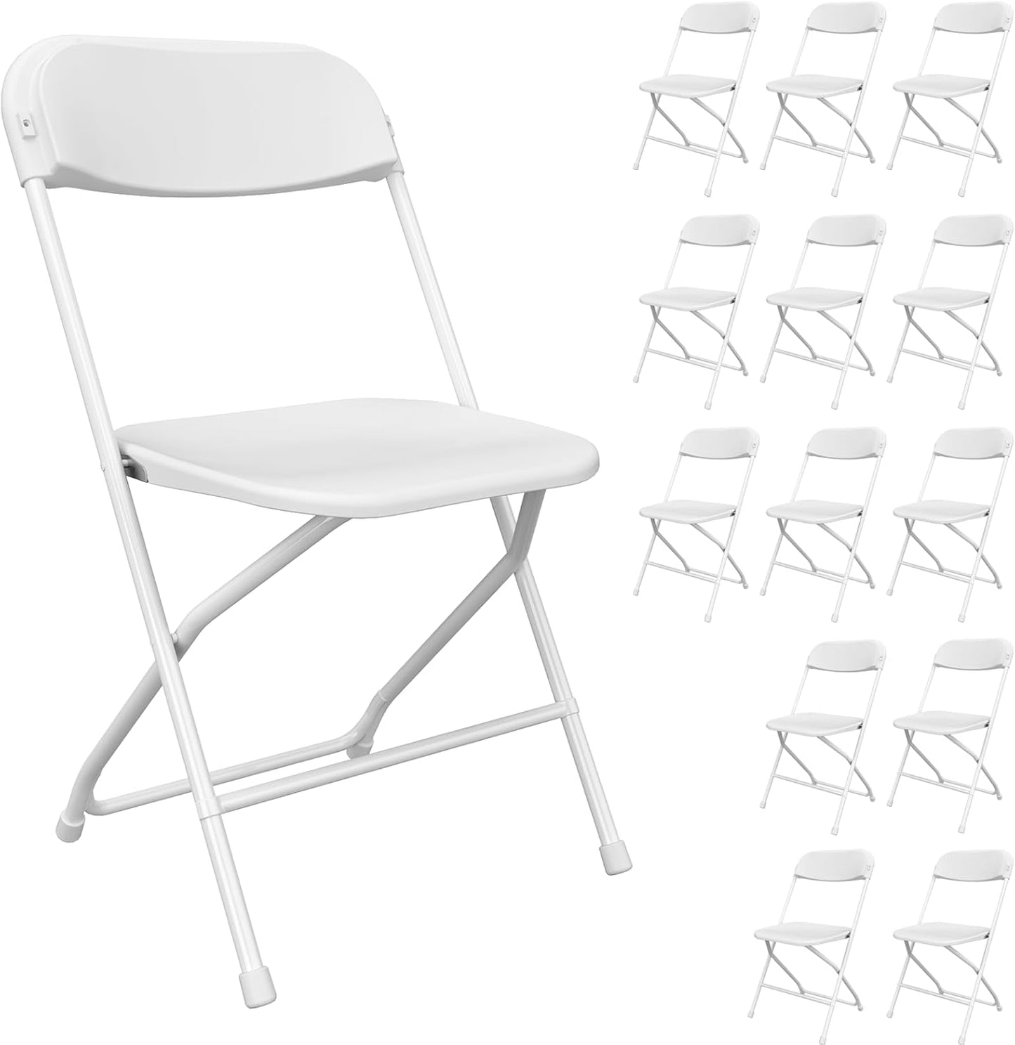 10 Pack White Folding Chairs Portable Party Chairs