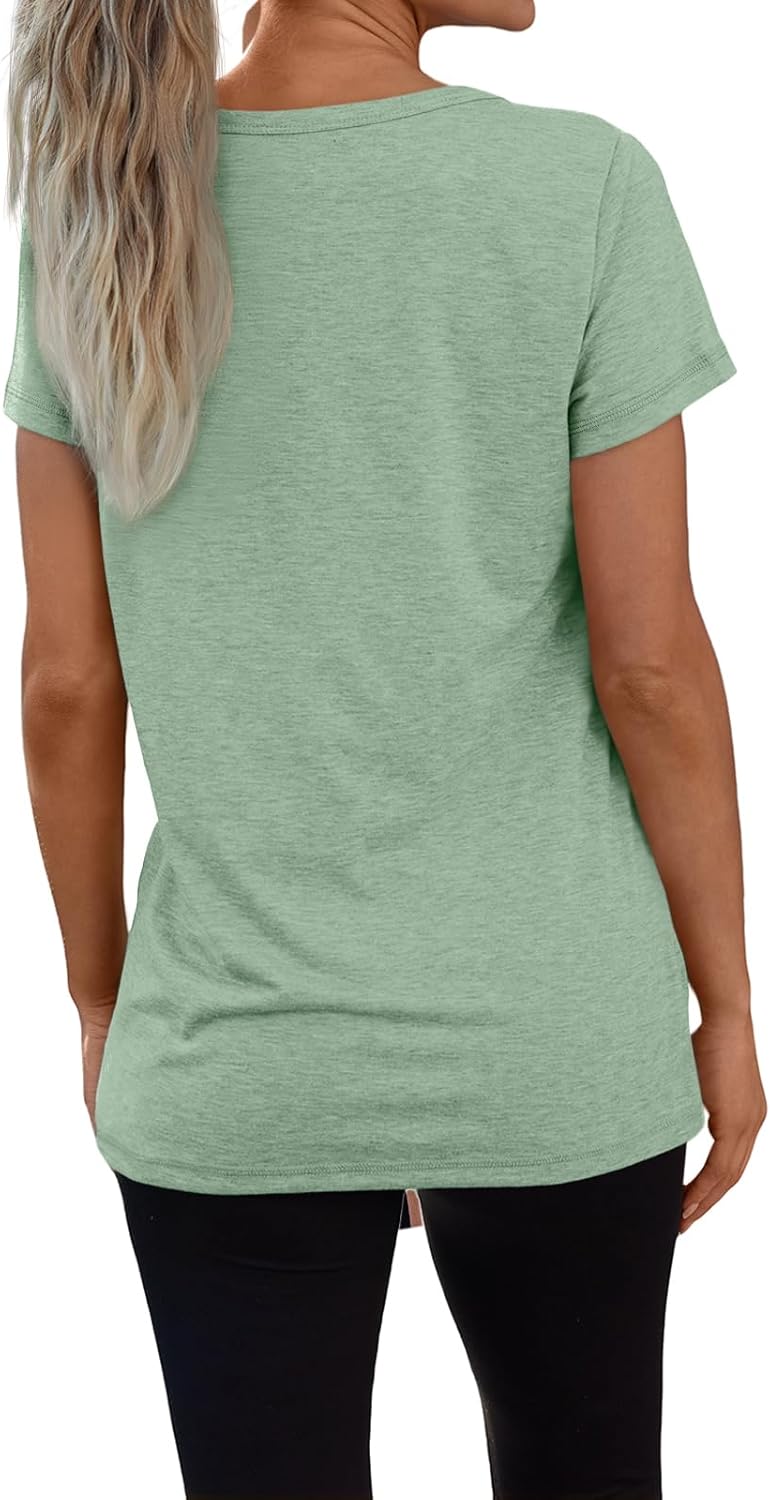 3 Pack V Neck T Shirts for Women Short Sleeve T-shirts