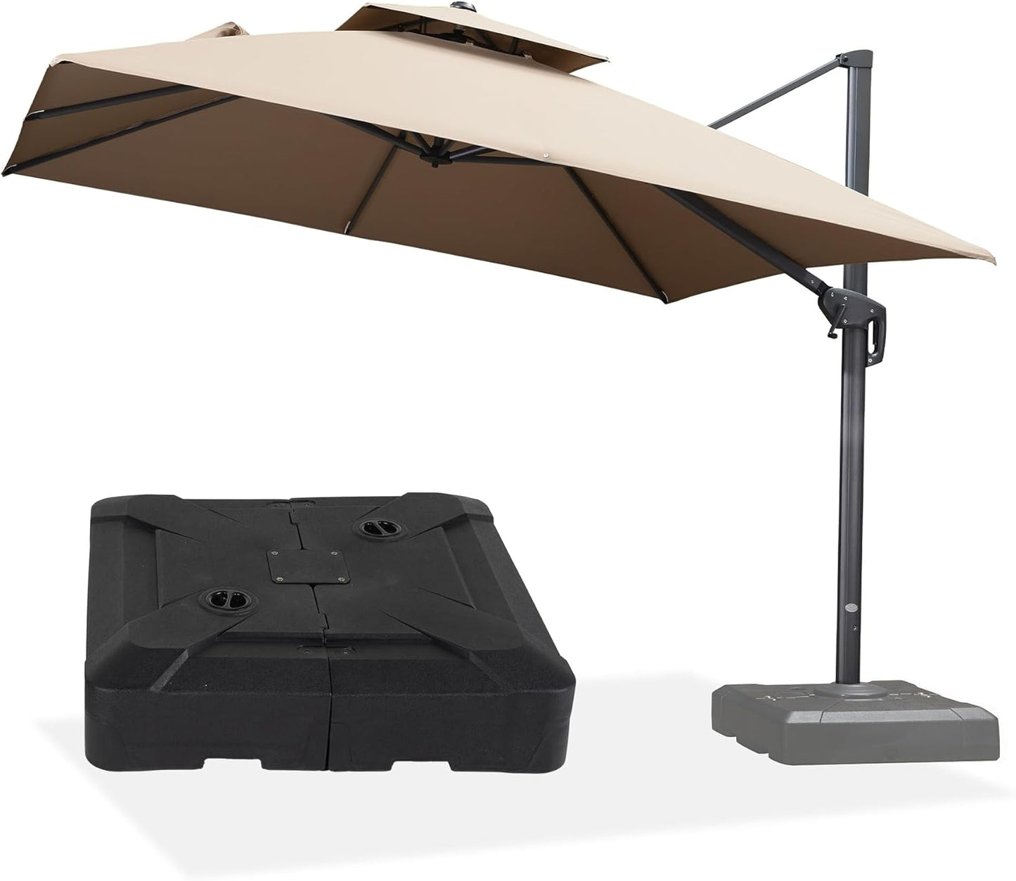 12ft Patio Umbrella with Base Large Outdoor Square Umbrella