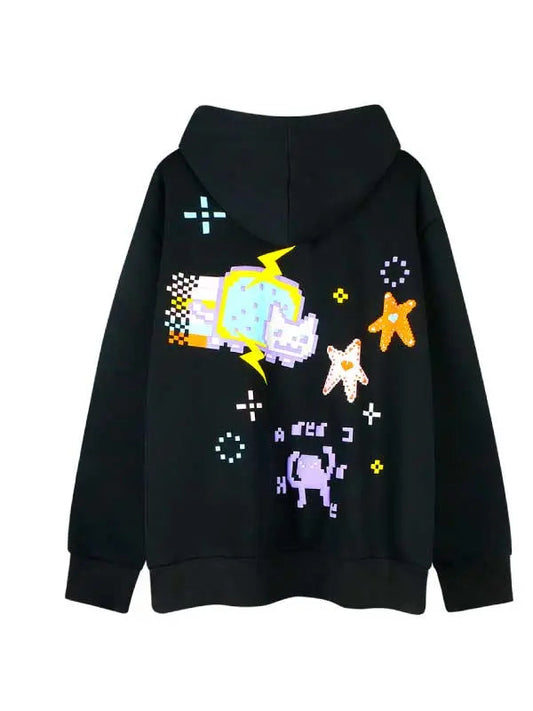 Women's Cartoon Graphic Zip-up Hoodie