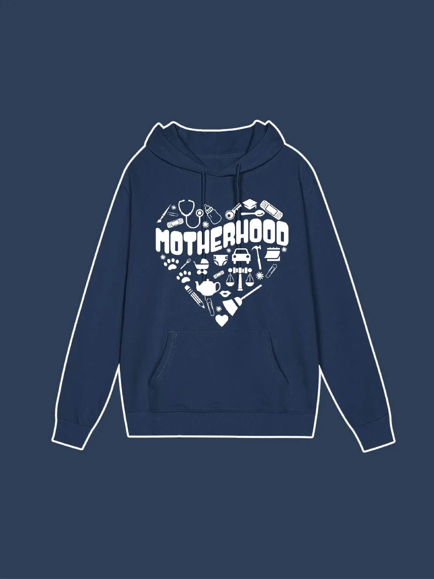 Motherhood Heart Graphic Hoodie Custom