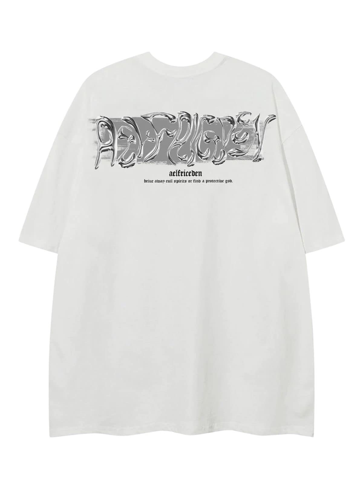 Metalic Graphic Tees Men Y2k Oversized T Shirts Women Vintage Tees Unisex Summer Tops
