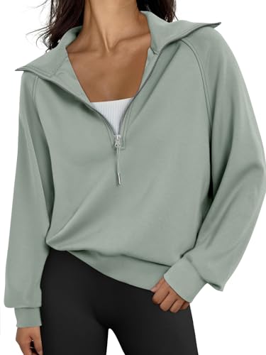 Womens Oversized Sweatshirts Half Zip Pullover Long