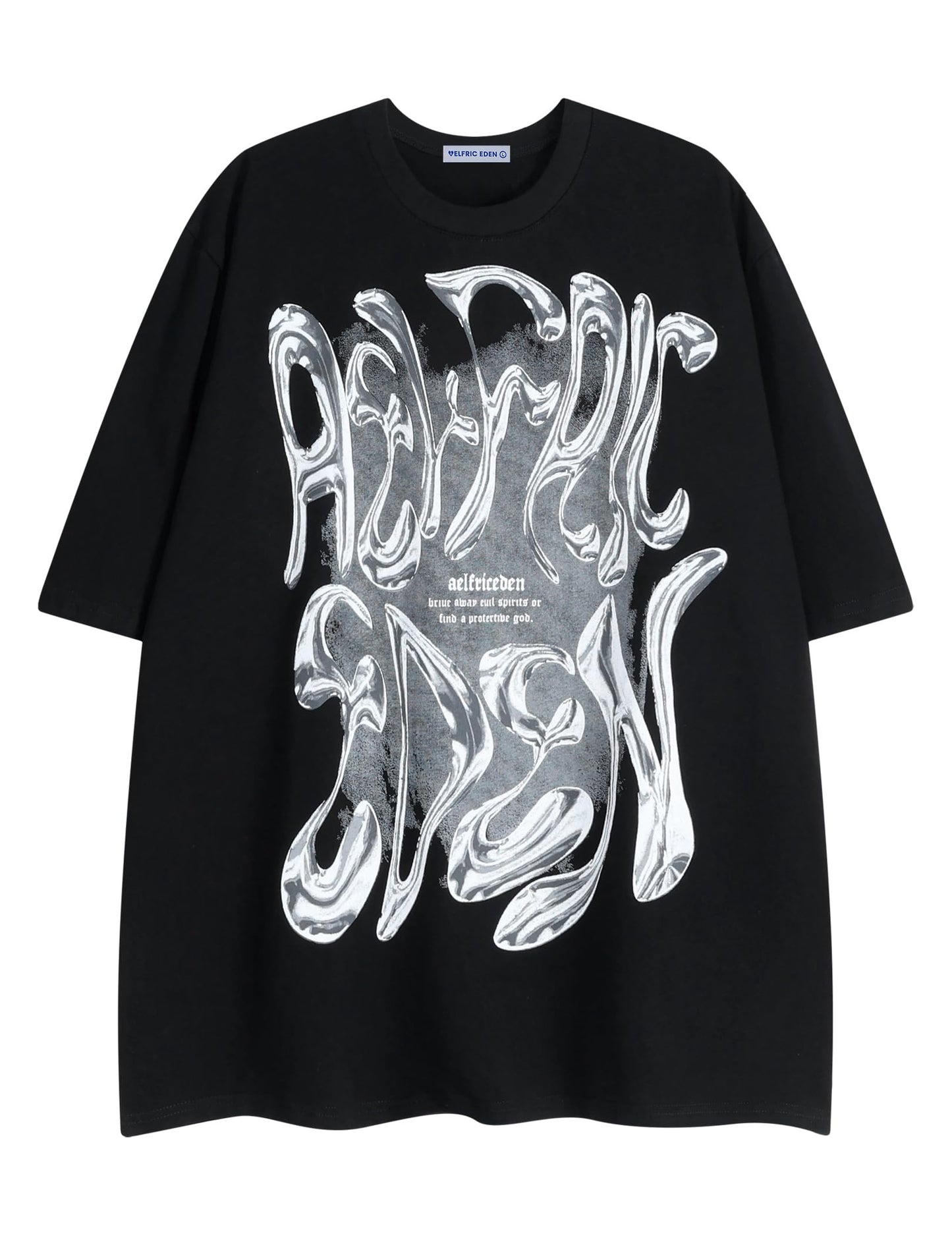 Metalic Graphic Tees Men Y2k Oversized T Shirts Women Vintage Tees Unisex Summer Tops